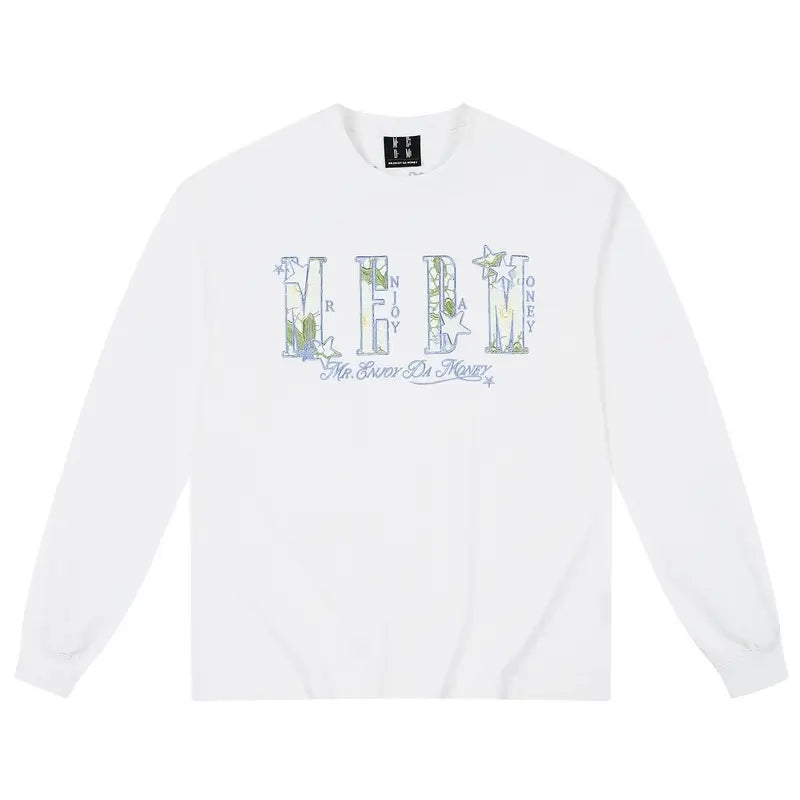 MEDM Flower Star Logo Embroidered Long Sleeve Tee | Face 3 Face