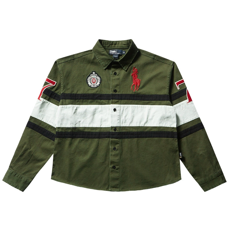 Remedy 3D Embroidered Striped Long Sleeve Shirt | Face 3 Face