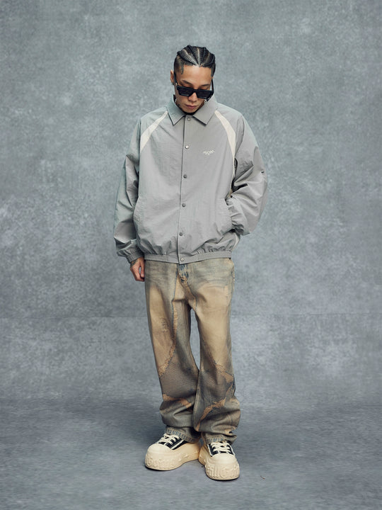 1807 Graffiti Logo Patchwork Coach Jacket | Face 3 Face