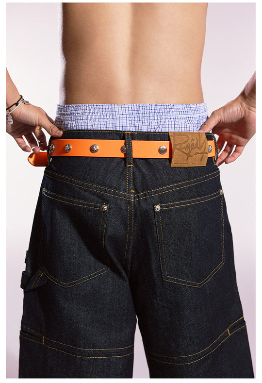 Remedy Neon Metal Studded Leather Belt | Face 3 Face