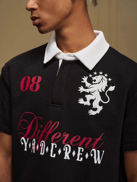 YADcrew Lion Crest Embroidered Polo Shirt | Face 3 Face
