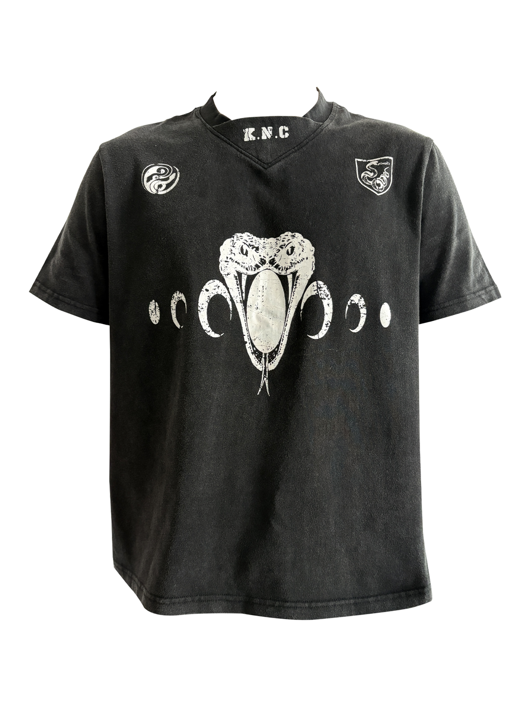 KARMANISTIC Old Washed Snake Head Print Tee | Face 3 Face