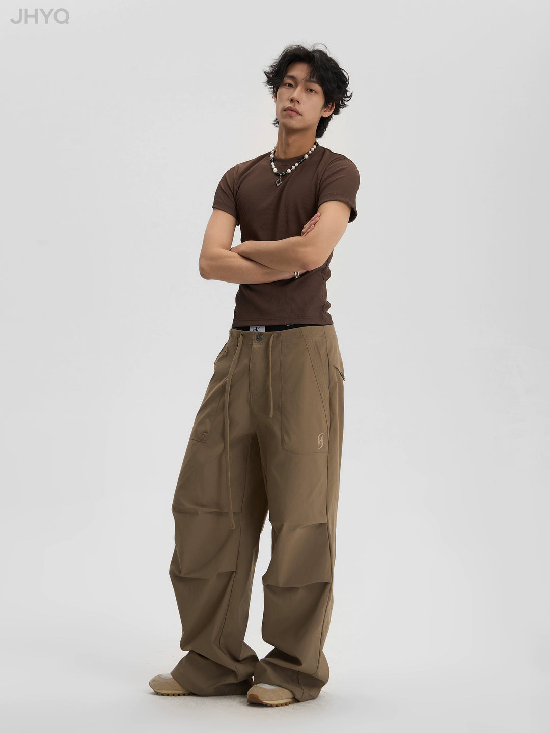 JHYQ Pleated Paratrooper Drawstring Work Pants