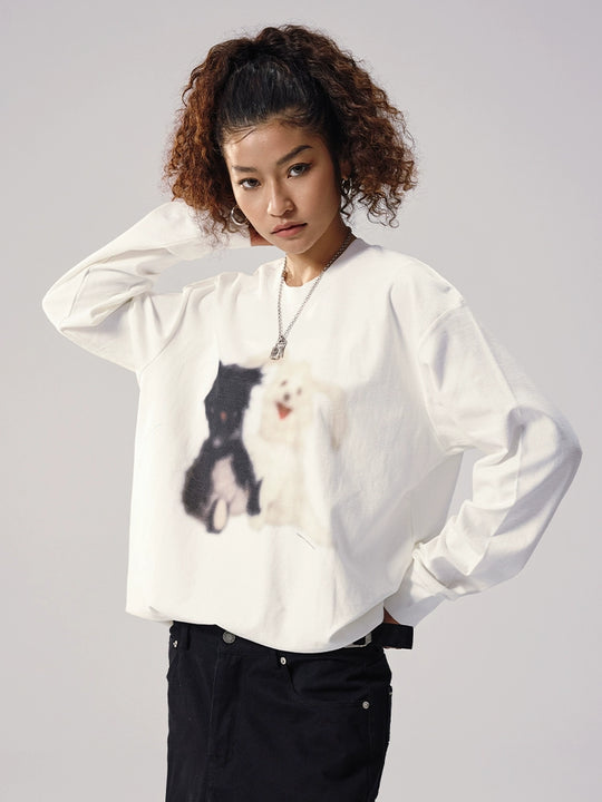 Remedy Puppy Print Long Sleeve Tee | Face 3 Face