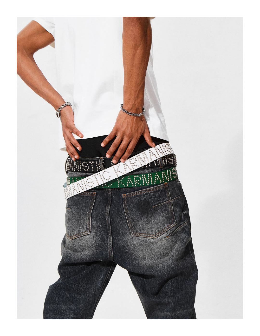 KARMANISTIC Punk Studded Logo Belt | Face 3 Face