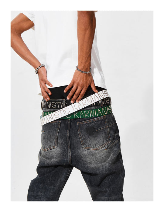 KARMANISTIC Punk Studded Logo Belt | Face 3 Face