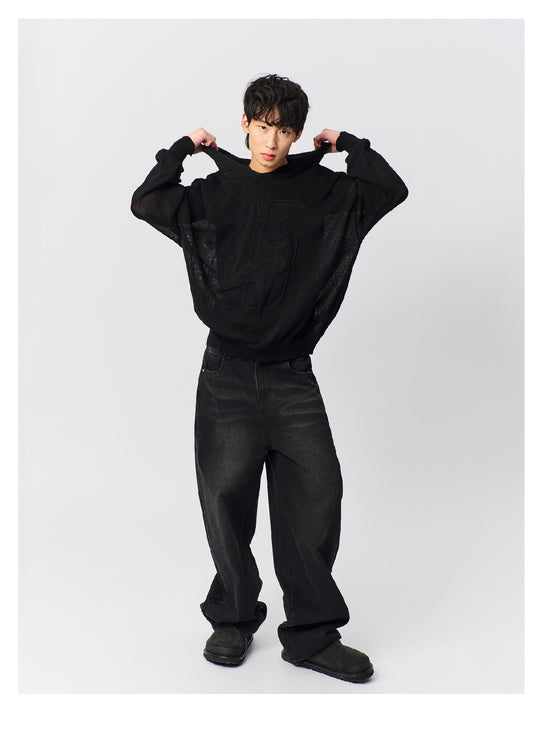 S45 Star Logo Mesh Knit Hoodie | Face 3 Face