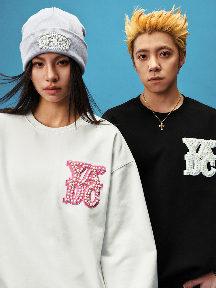 YADcrew Pearl Leather Logo Sweatshirt | Face 3 Face