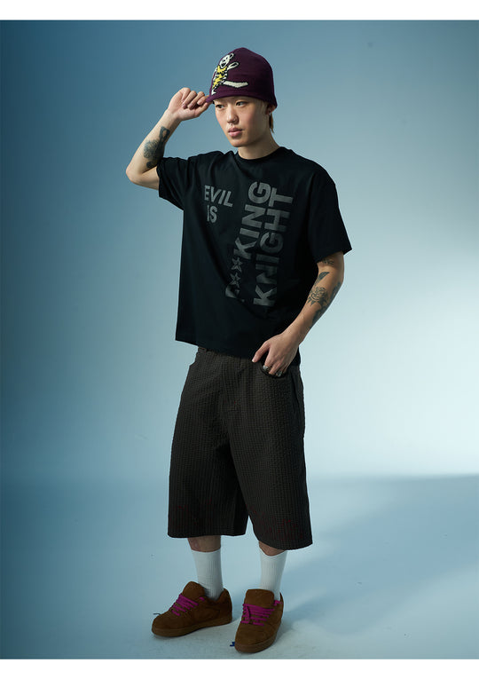 EVILKNIGHT(EK) Slogan Letter Print Tee | Face 3 Face