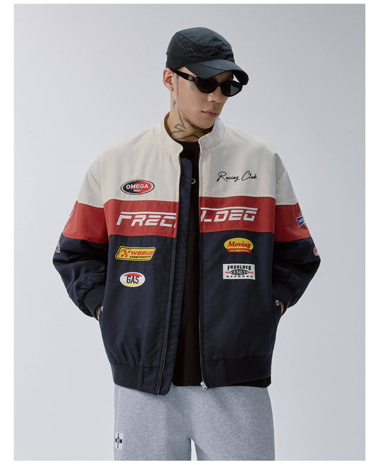 F2CE Patchwork Color Block Racing Jacket | Face 3 Face