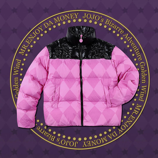 MEDM × JOJO Color Block Diamond Plaid Down Jacket | Face 3 Face
