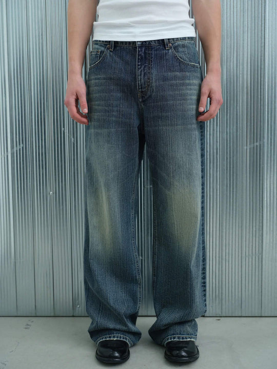 S45 Vintage Washed Distressed Slight Flare Jeans | Face 3 Face