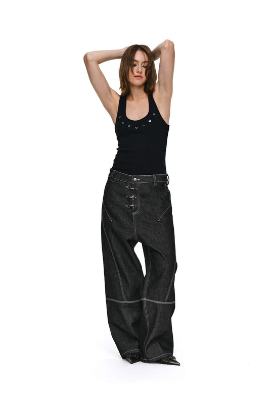 ANTIDOTE 3D Cut Stitched Denim Jeans | Face 3 Face