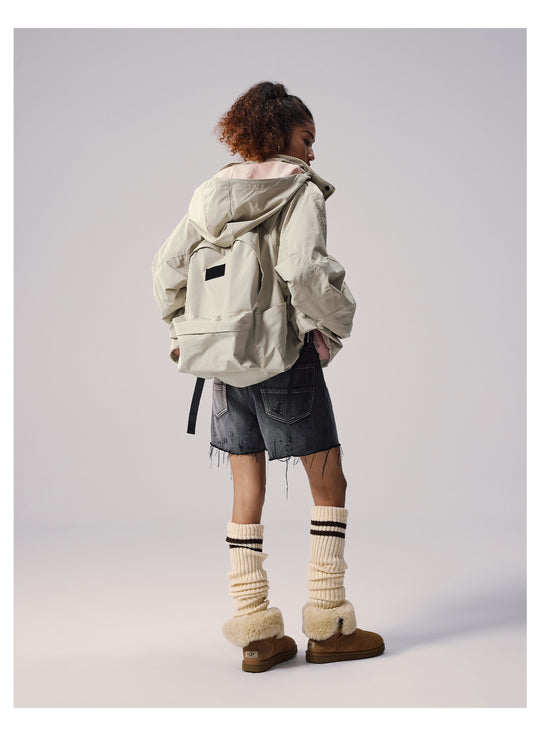 Remedy Backpack Design Hooded Windbreaker Jacket | Face 3 Face