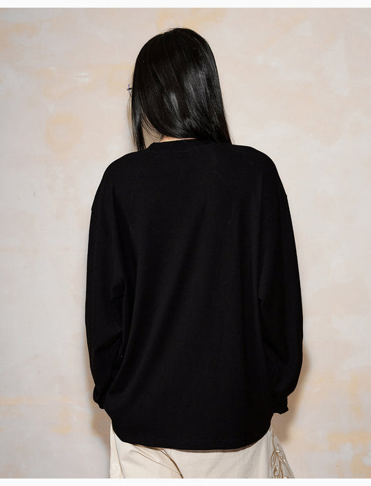 MEDM Flower Button Henley Long Sleeve Tee | Face 3 Face