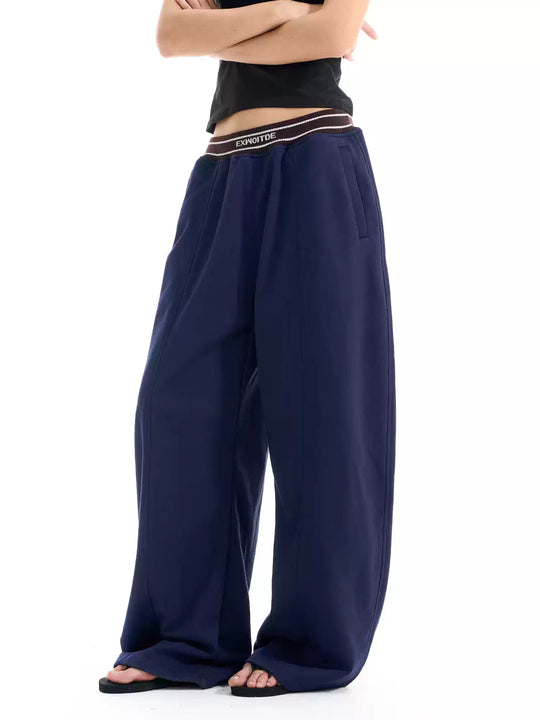 BLIND NO PLAN Ribbed Waist Baggy Sweatpants | Face 3 Face