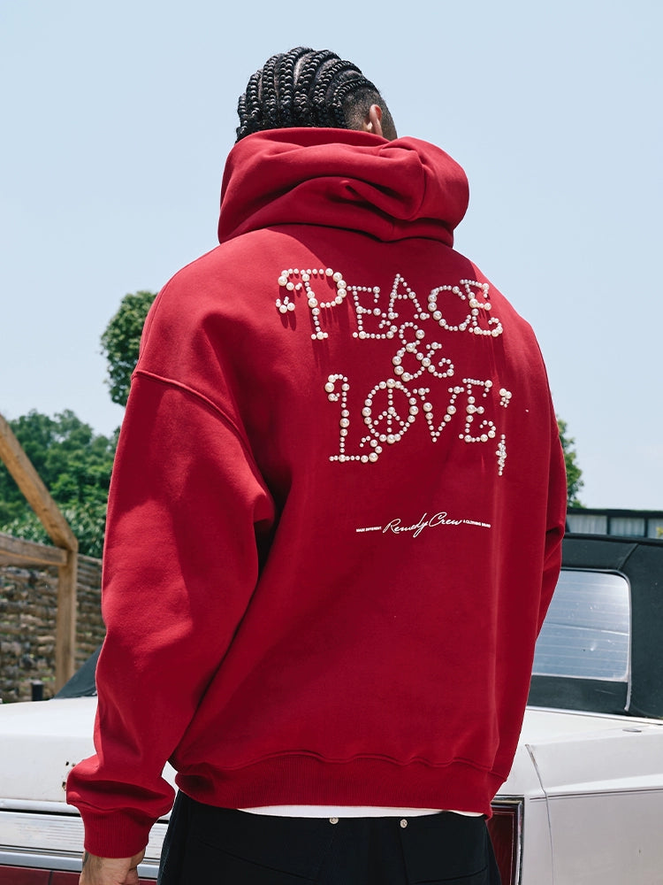 Remedy PEACE LOVE Pearl Embroidered Hoodie | Face 3 Face