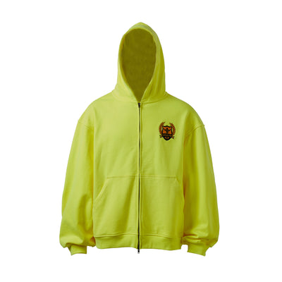 STEEPC Sparkling Fluorescent Yellow Zip Hoodie | Face 3 Face