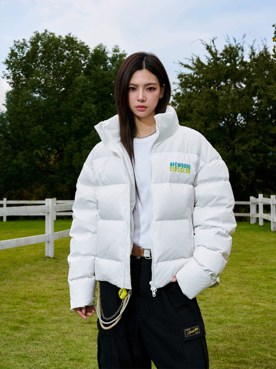 AFGK Gradient Logo Print and Embroidery Down Jacket | Face 3 Face