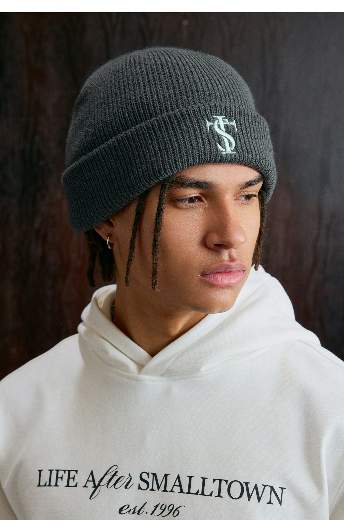 Small Town Kid Basic Logo Embroidery Beanie | Face 3 Face