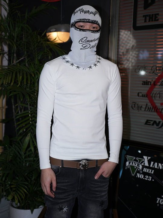 TGFCLUB x SNOWMAKER Snowflake Embroidery Slim Long Sleeve Tee | Face 3 Face