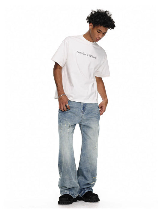 ANTIDOTE Destruction Scratches Washed Ice Blue Jeans | Face 3 Face