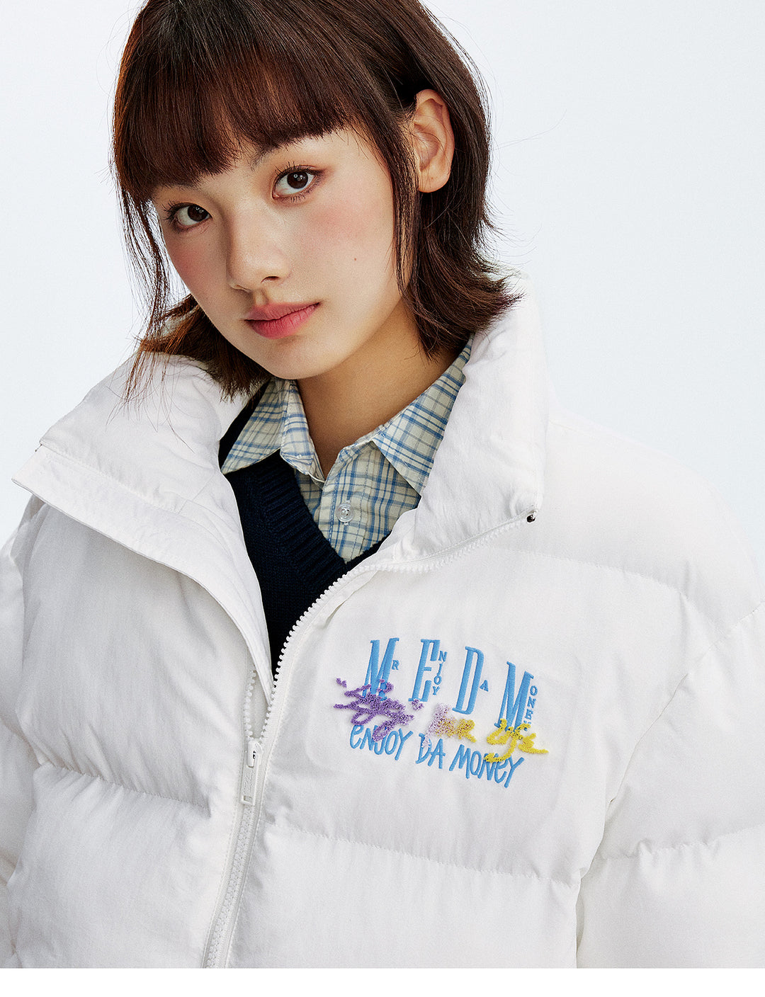 MEDM Gradient Embroidered Puffer Jacket | Face 3 Face