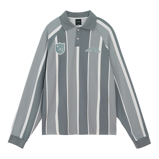 JHYQ Contrast Striped Long Sleeved Polo