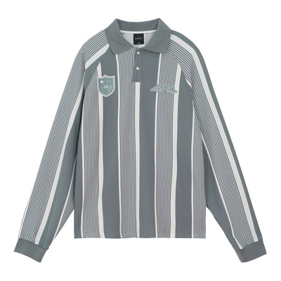 JHYQ Contrast Striped Long Sleeved Polo