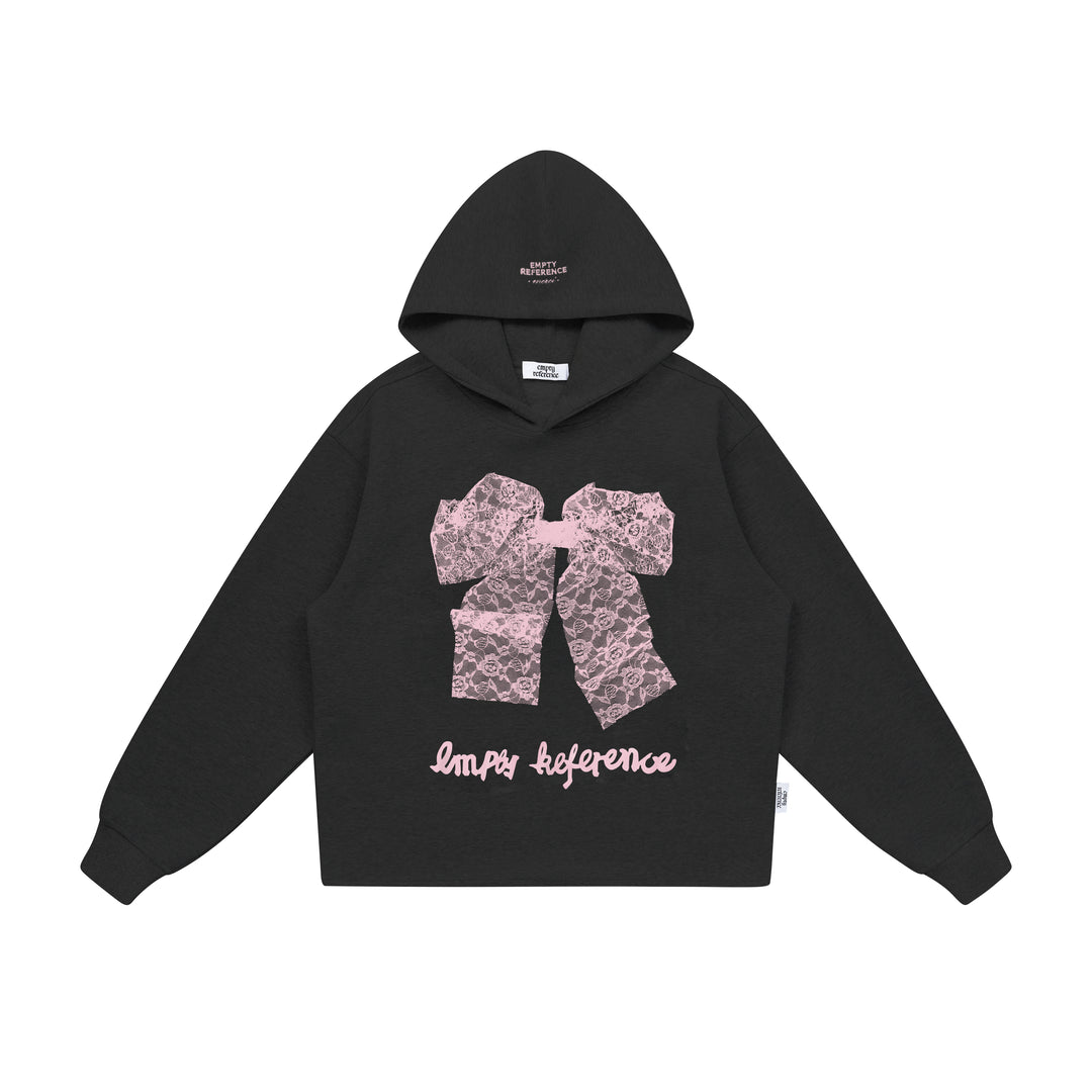 EMPTY REFERENCE Lace Bow Printed Hoodie | Face 3 Face