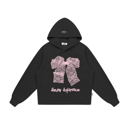 EMPTY REFERENCE Lace Bow Printed Hoodie | Face 3 Face