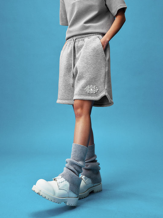 YADcrew Pearl Logo Puzzle Sweat Shorts | Face 3 Face