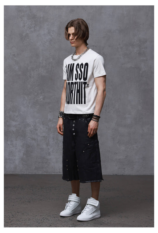 ANTIDOTE Heart and Skull Slogan Print Washed Short Sleeve Tee | Face 3 Face