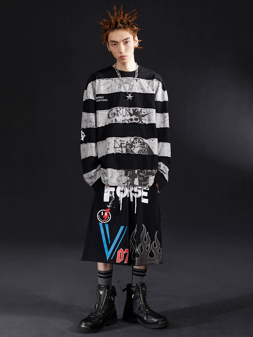 VENTUREK Graffiti Spray Print Sweat Shorts | Face 3 Face