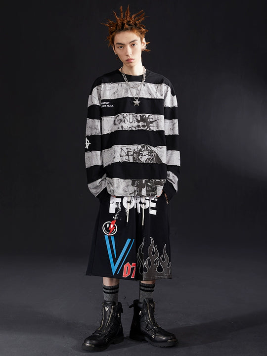 VENTUREK Graffiti Spray Print Sweat Shorts | Face 3 Face