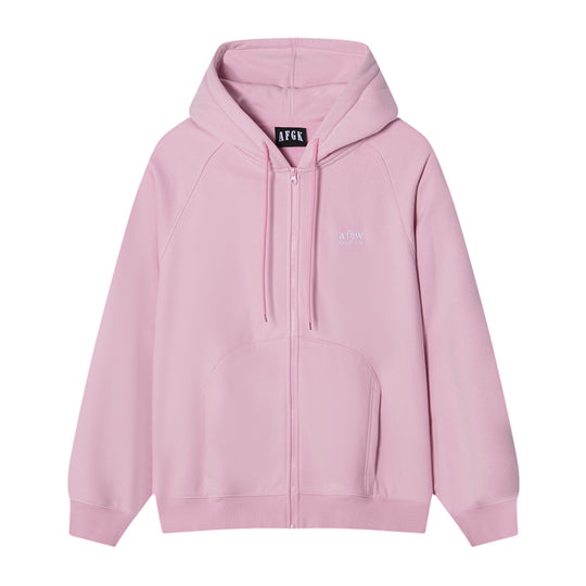AFGK Basic Small Logo Embroidery Zipper Hoodie