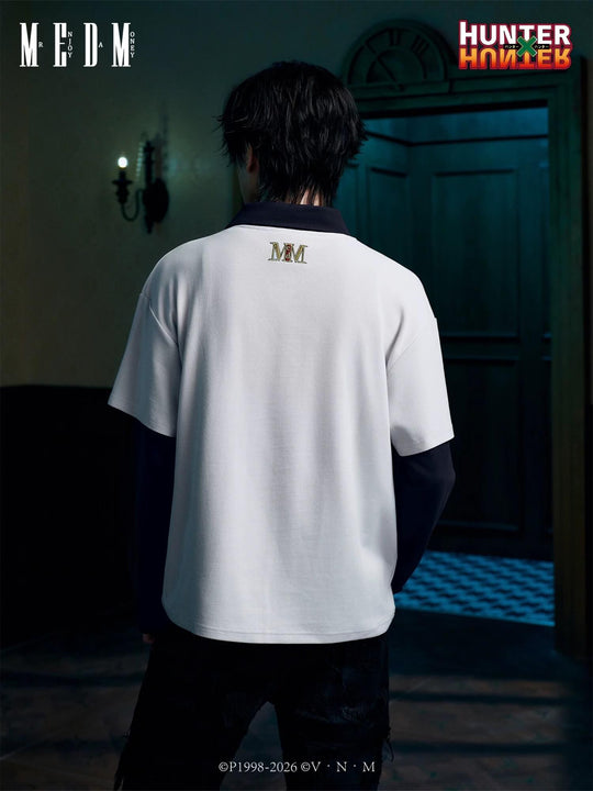 MEDM × HUNTER×HUNTER Killua Layered Long Sleeve Polo Shirt | Face 3 Face