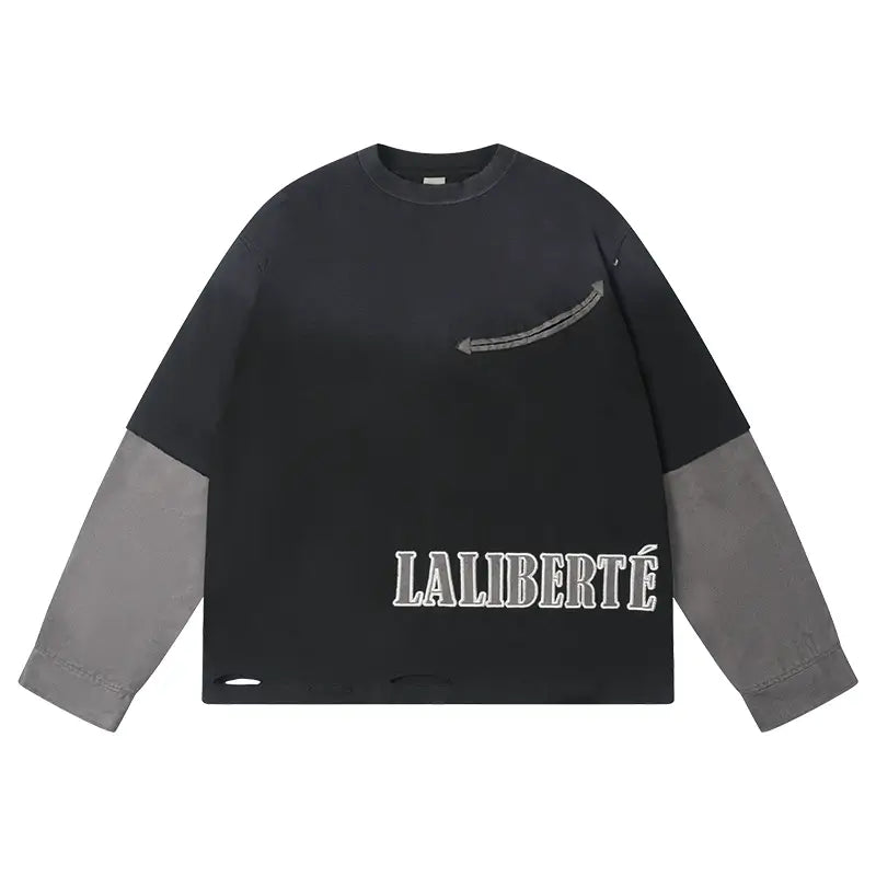 Labt Distressed Layered Long Sleeve Tee | Face 3 Face