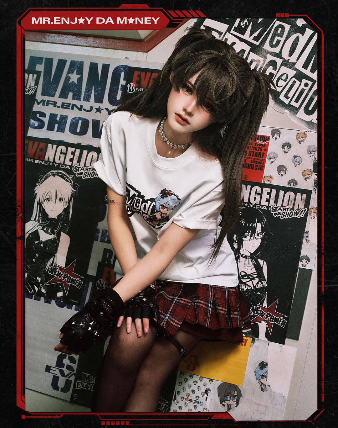 MEDM x EVA NEVER END Cute Character Music Note Graphic Tee | Face 3 Face