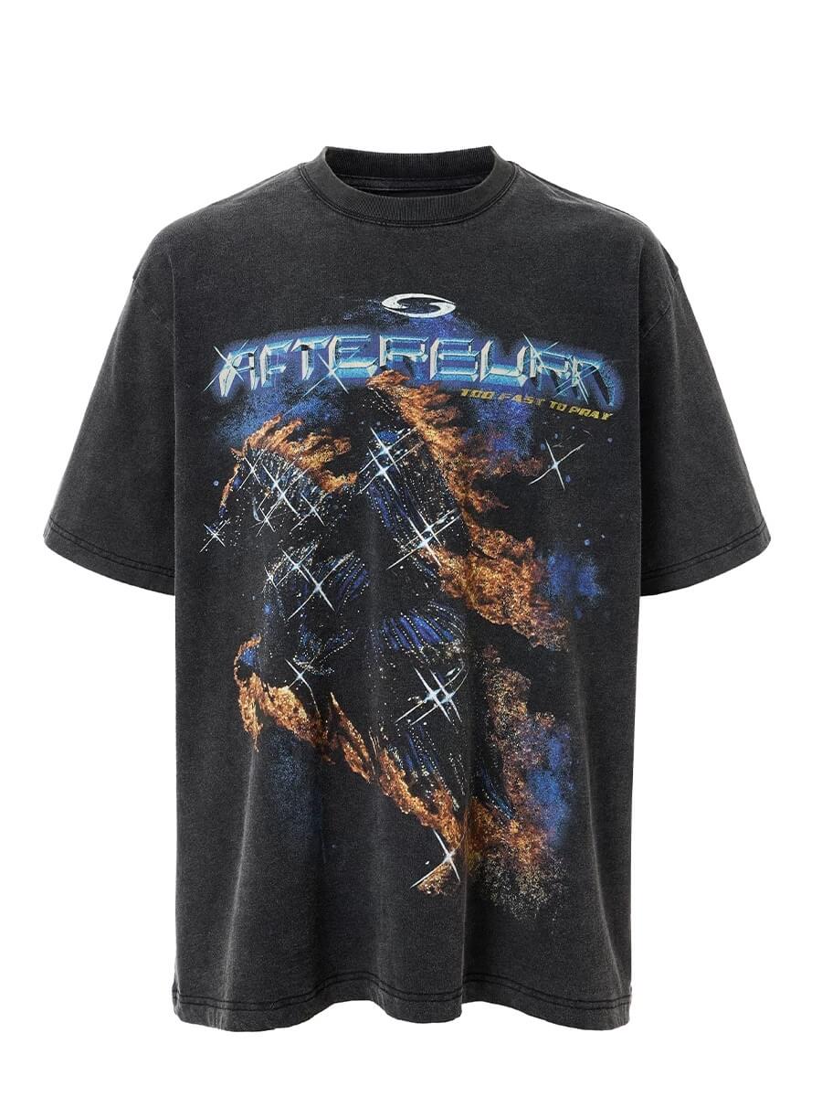 F2CE Galactic Flame Pegasus Vintage Heavy Wash Short Sleeve Tee | Face 3 Face