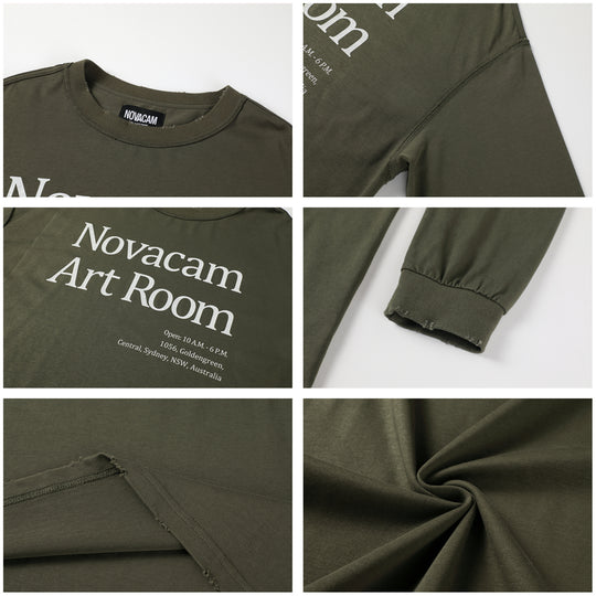 NOVACAM Novacam Art Room Backstitching Frayed Long Sleeve Tee | Face 3 Face