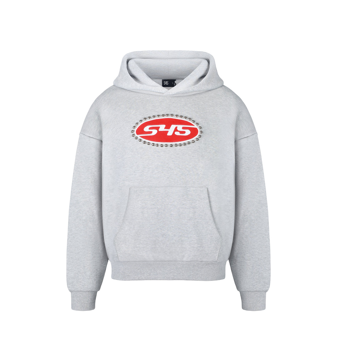 S45 Patch Embroidered Studded Logo Hoodie | Face 3 Face