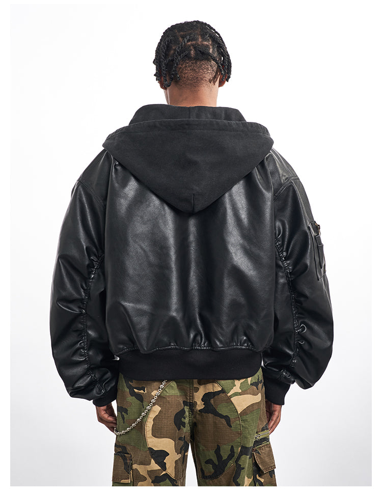 F3F Select Reversible PU Leather MA-1 Bomber Jacket | Face 3 Face
