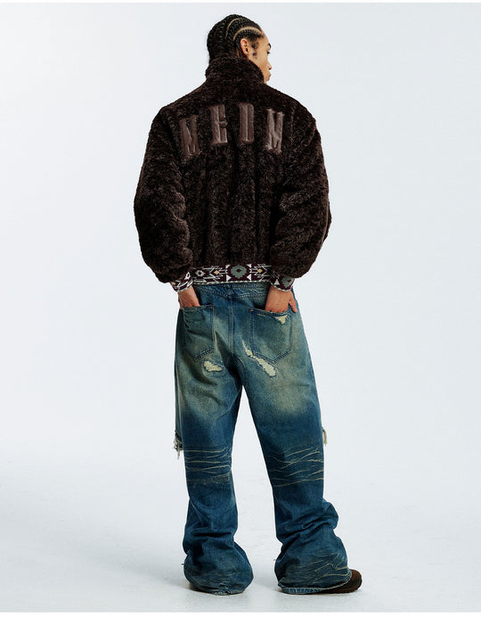 MEDM Ethnic Trim Belted Sherpa Jacket | Face 3 Face