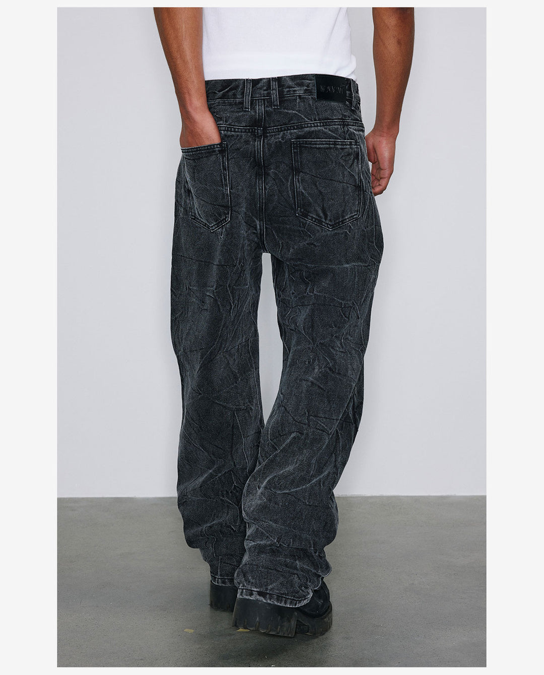NOVACAM Water Ripple Washed Heavy Distressed Jeans | Face 3 Face