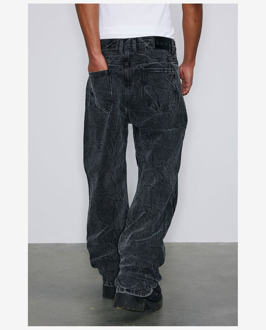NOVACAM Water Ripple Washed Heavy Distressed Jeans | Face 3 Face
