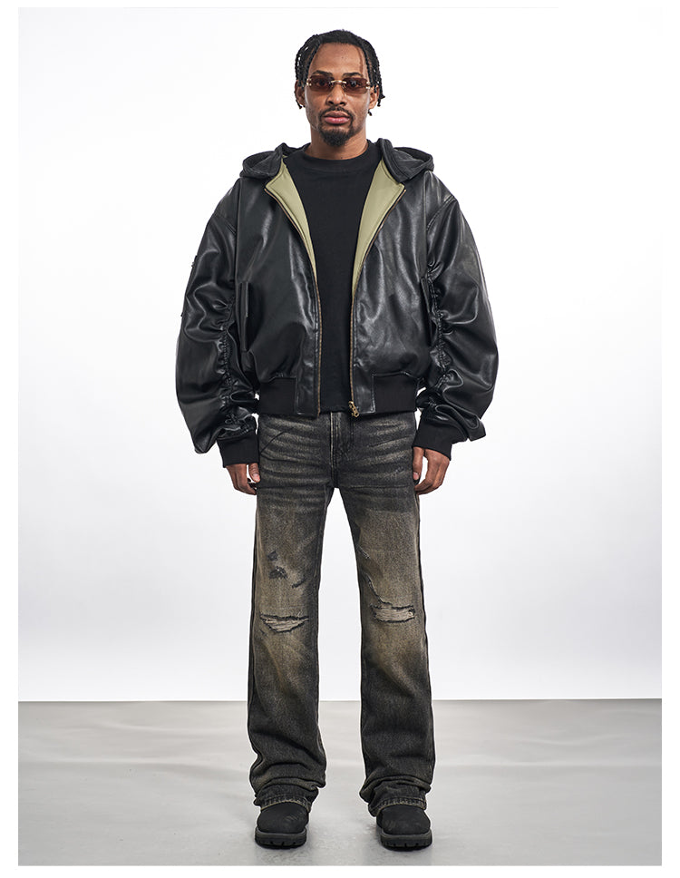 F3F Select Washed Hole Patch Black Gray Jeans | Face 3 Face