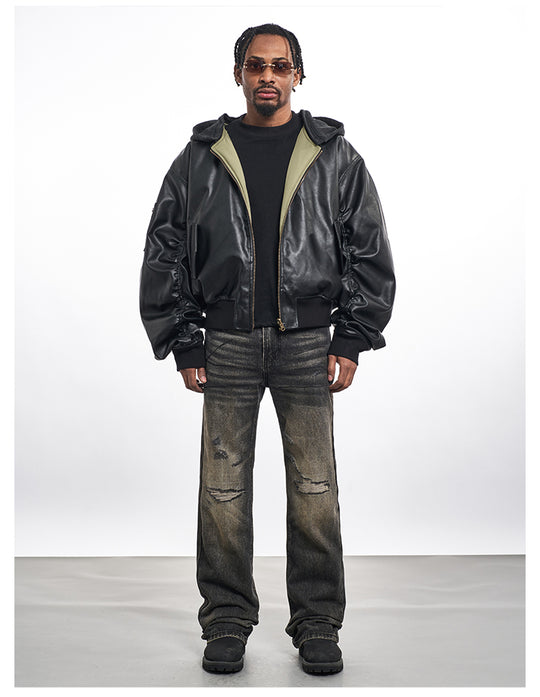 F3F Select Washed Hole Patch Black Gray Jeans | Face 3 Face