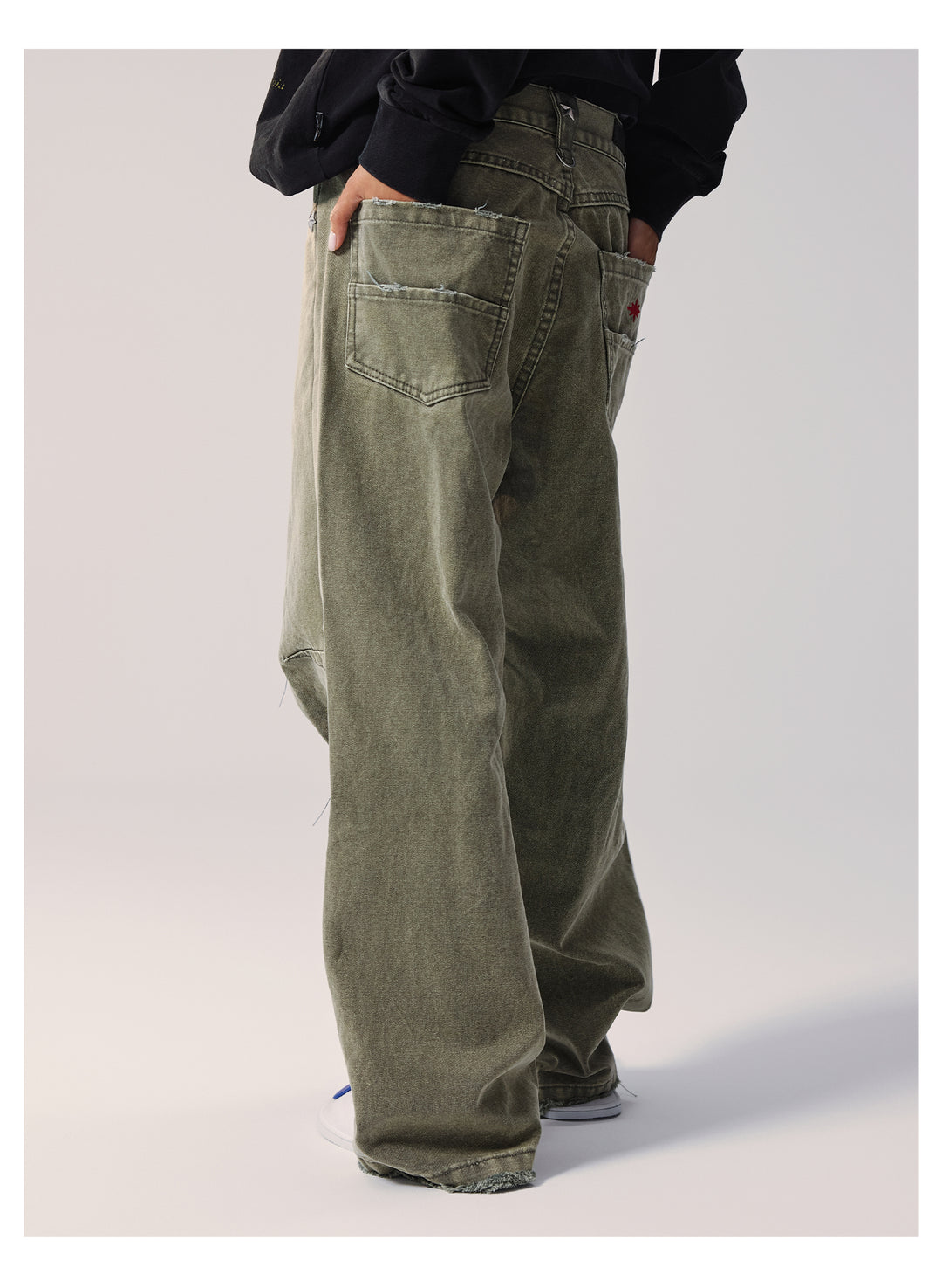 Remedy Washed Star Studs Work Jeans | Face 3 Face