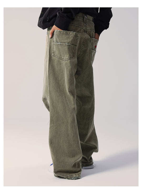 Remedy Washed Star Studs Work Jeans | Face 3 Face